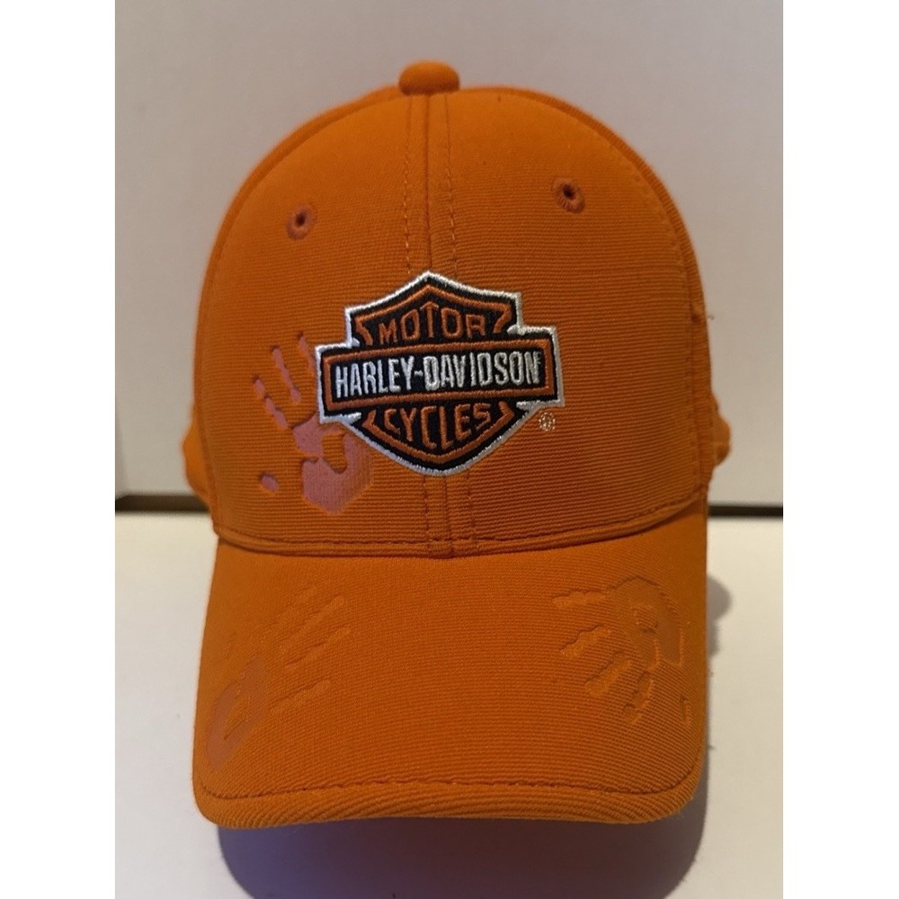 Harley Davidson Youth‎ Hat Orange Adjustable Handprints